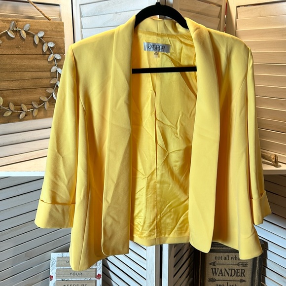 Kasper Jackets & Blazers - Kasper Yellow Open Blazer